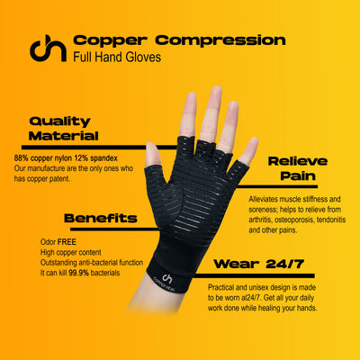 Arthritis Copper Compression Gloves - COPPER HEAL